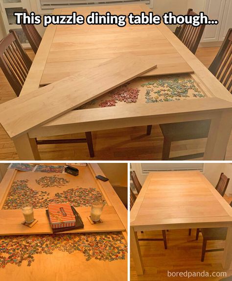 Want! Puzzle Storage, Puzzle Table, Diy Dining Table, Diy Dining, Take My Money, غرفة ملابس, My Money, Diy Table, Dream Home Design