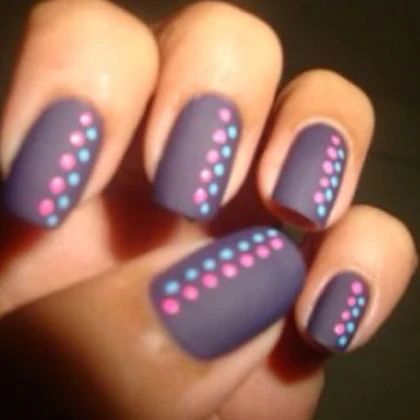 40 Lovely Polka Dots Nail Art Ideas You Need to Know for Summer Matte Nail Polish Colors, Dark Nail Designs, Polka Dot Nail Art, Matte Nail Art, Toe Nail Color, Dot Nail Art, Fall Nail Art Designs, Summer Toe Nails, Matte Nails Design