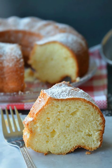 Super Moist Whipping Cream Pound Cake- A Buttery Pound cake With A Beyond Divine Creamy Consistency Center ! Whipping Cream Pound Cake, Recipes With Whipping Cream, Bundt Cakes Recipes, A Piece Of Cake, Whipping Cream, Pound Cake Recipes, Dessert Bread, Piece Of Cake, Moist Cakes