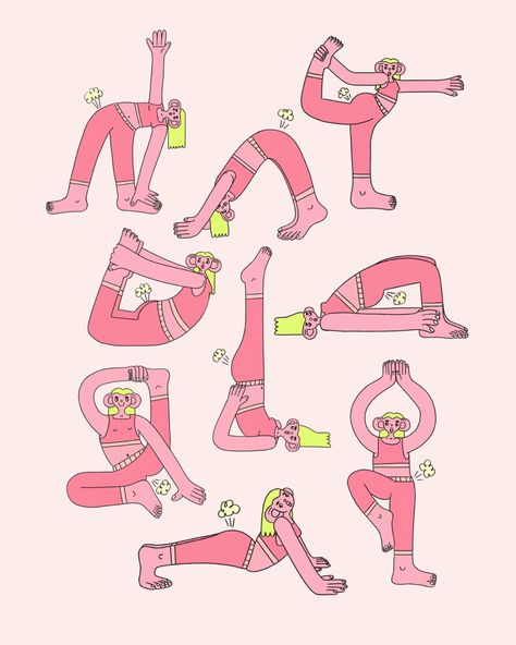 Kids Graphic Design, Start Yoga, Arts Month, Yoga Festival, Yoga Illustration, Yoga Poster, Quirky Illustration, Yoga Design, Simple Illustration