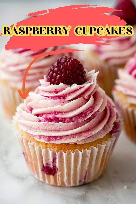 Almond Cupcakes With Raspberry Filling, Vanilla Cupcakes With Raspberry Filling, Cupcake Raspberry, Almond Wedding Cupcakes With Raspberry Filling, Rasberry Lemonade Cupcake, Raspberry Buttercream Frosting, Raspberry Cupcakes, Raspberry Buttercream, Chantilly Cream