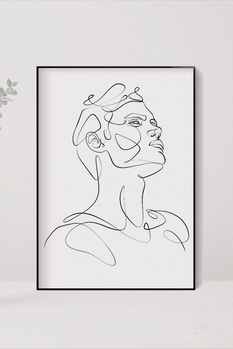 Spiral Drawing, Face Line Drawing, Single Line Drawing, Line Artwork, Line Sketch, Simple Line Drawings, One Line Drawing, Portrait Paintings, Line Art Design