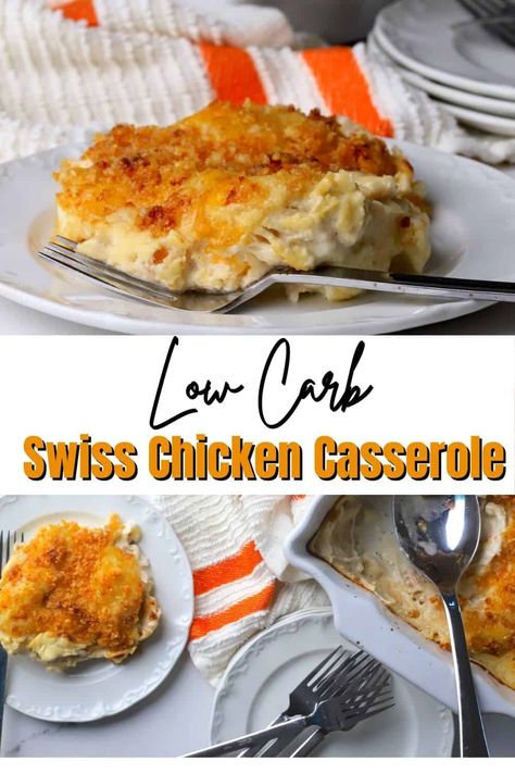 Low Carb Swiss Chicken Casserole, one of my favorite high-protein chicken recipes. It’s perfect for diabetic friendly meal prep or quick weeknight dinners. Easy to make and great for anyone following a low carb lifestyle. A simple, family-friendly recipe that’s both satisfying and healthy. High Protein Chicken Casserole, No Carb Chicken Recipes, Low Carb Low Fat High Protein Recipes, Healthy Dinners Low Carb, Ground Chicken Recipes Healthy Low Carb, Low Carb Low Sugar Meals, Low Carb Meals With Chicken, Chicken And Swiss Casserole, Diabete Recipes For Dinner Easy Chicken