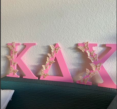 Sorority Crafts Letters, Sorority Decorations, Big Little Paddles, Big/little Baskets, Kappa Delta Chi, Sorority Art, Big Little Basket, Delta Chi, Sorority Events