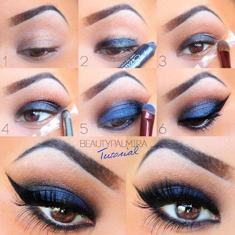 Eye Makeup Tutorials to Take Your Beauty to the Next Level ★ See more: http://glaminati.com/eye-makeup-tutorials-beauty/ Machiaj Smokey Eyes, Smokey Eyes Tutorial, Smoky Eye Makeup Tutorial, Dramatic Smokey Eye, Blue Smokey Eye, Fashion Usa, Smokey Eye Tutorial, Smokey Eye Makeup Tutorial, Easy Makeup Tutorial