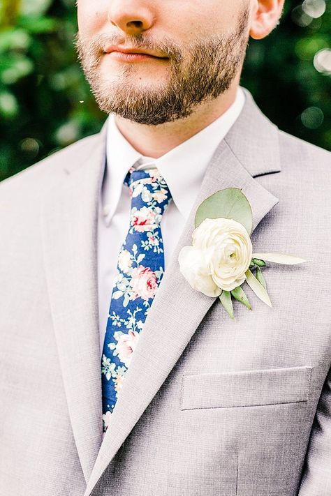 groom attire - floral wedding tie and boutonniere - groom style   #groom #weddingattire #menswear #floral #groomsattire #floralweddingtie #moderngroom Summer Groom Attire, Summer Groom, Floral Boutonniere, White Rose Boutonniere, Wedding Groomsmen Attire, Casual Grooms, Modern Groom, Good Weather, Groom And Groomsmen Attire