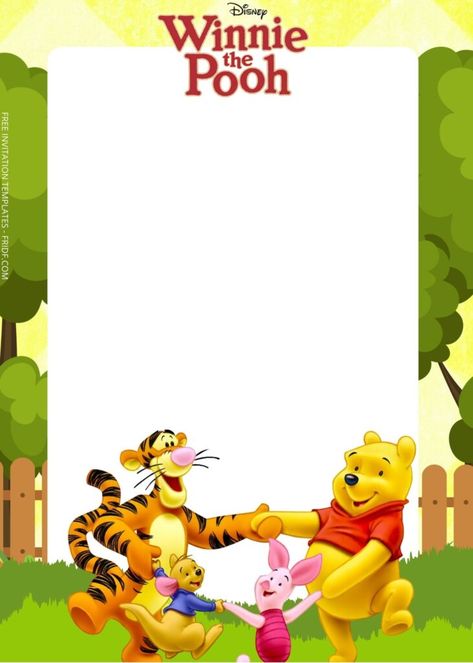 FREE Winnie The Pooh Birthday Invitation Templates - FRIDF - Download Free PDF Invitation Templates Winnie The Pooh Games, Pooh Invitation, Winnie The Pooh Themes, Pooh Birthday, Winnie The Pooh Pictures, Winnie The Pooh Birthday, Fun Party Themes, Free Invitation Templates, Tea Party Birthday