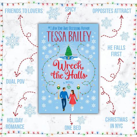 TROPES: 🧣 FRIENDS TO LOVERS ❄️ OPPOSITES ATTRACT 🧣 SPICY ROMANCE ❄️ HE FALLS FIRST 🧣 DUAL POV ❄️ CHRISTMAS IN NYC 🧣 HOLIDAY ROMANCE ❄️ ONE BED . . WRECK THE HALLS is one of the best romance read I've read this Year!!! . #wreckthehalls #tessabailey #romance #romancebooks #harpercollins #bookmail #bookstagram #booktok #books #booknerd #bookaddict #booklover #booksbooksbooks Romance Books With Dual Povs, Spicy Christmas Books, Spicy Christmas Romance Books, Winter Romance Books, Christmas Romance Movies, Christmas Tbr, Spicy Book Recommendations, Books Tropes, Spicy Romance Books