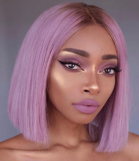 Purples are definitely your color! Love it, @nyane !!! Eye Pastel Hair Color Ideas, Pink And Orange Hair, Hair Stylist Logo, Beauty Bakerie, Make Up Videos, Pastel Hair, Human Hair Lace Wigs, Hair Color Ideas, Party Makeup