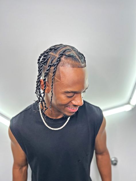 Kamikaze Twists #BlackHairStylesBraids #KamikazeTwist #GabrielSweetSmit Mens Braids, Mens Braids Hairstyles, Kamikaze, Mens Hair, Braids For Black Hair, Braids Hairstyles, Amelie, Mens Hairstyles, Braided Hairstyles