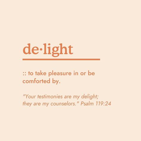 The Loved Bible Project on Instagram: “TRUTH 4: The Bible is the Christian’s joy and delight (Psalm 119:24, Psalm 1) The word “delight” means to take pleasure in or be…” Delight Quotes, Bible Project, Desktop Aesthetic, Psalm 1, The Psalms, Psalm 119, Middle Name, Bible Journaling, About Me