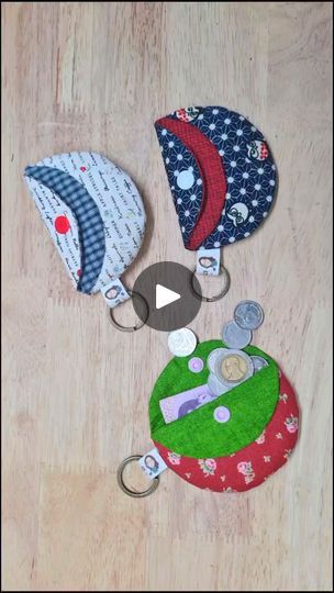 How to make mini bag keychain | Chanida Handmade | Chanida Handmade · Original audio Mini Bag Keychain, Bag Keychain, Mini Pouch, Mini Pouches, Coin Pouch, Fabric Crafts, Mini Bag, Diy And Crafts, Coin