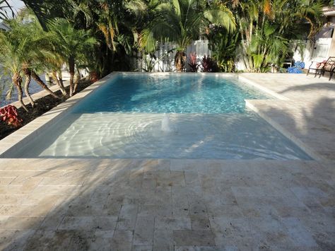 Gallery | Signature Pools & Spas Inc Piscina Diy, Zero Entry Pool, Beach Entry Pool, Pool Shapes, Small Swimming Pools, Small Pools, Dream Pools, Backyard Pool Designs, Swimming Pools Backyard