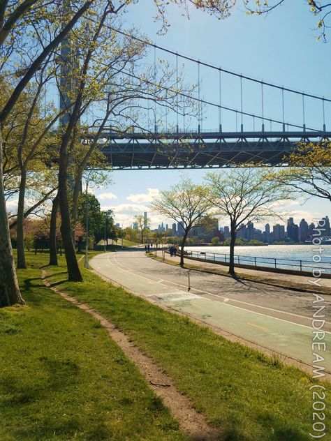 Astoria Park, Shore Blvd.  and RFK Bridge, May, 2020. Astoria Park, Bridge