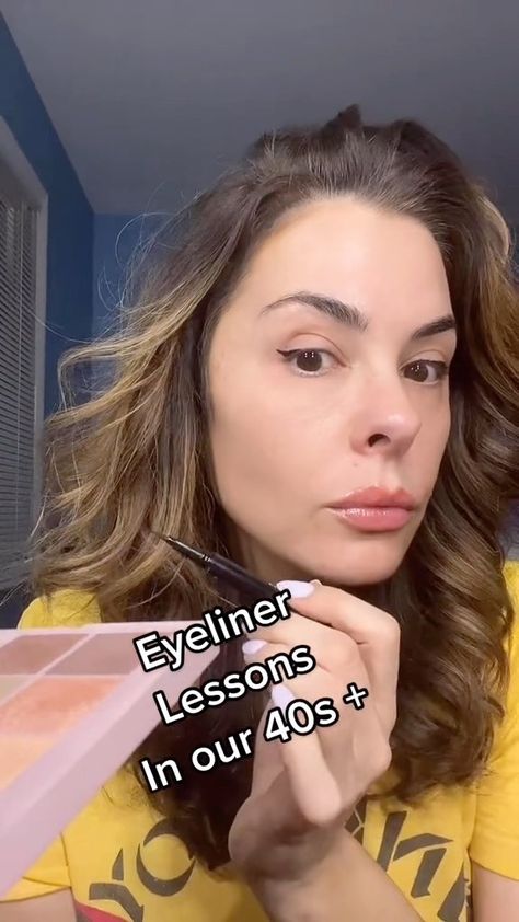 Erica Taylor on Instagram: "MY EYELINER BOOTCAMP! #liquideyeliner #cateye #liftedeyemakeup #eyelinerbootcamp #beautytips #makeupover40 #over40makeuptips #over40beauty" Eyeliner Over 40 For Women, Best Drugstore Eyeliner, Erica Taylor, Under Eye Makeup, Makeup Over 40, Makeup Tips For Older Women, Makeup For Older Women, Beginners Eye Makeup, Makeup Secret