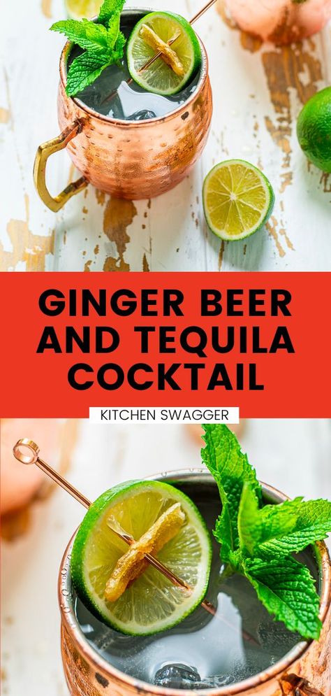 Tequila Mule, Ginger Beer Drinks, Classic Tequila Cocktails, Classic Vodka Cocktails, Beer Cocktail Recipes, Ginger Beer Cocktail, Tequila Cocktail, Mule Recipe, Pork Roast Recipes