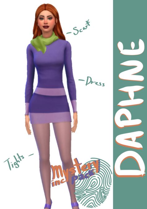 Sims Halloween Costume, Mystery Inc, Daphne Costume, Sims 4 Male Clothes, Unusual Clothes, Sims 4 Anime, Sims 4 Children, Sims 4 Game Mods, Daphne Blake