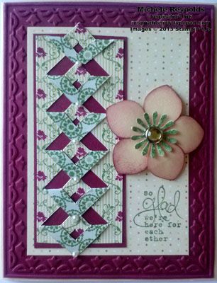 April contest alayne kerbert watermark Lattice Cards Ideas, Lattice Fold Card Template, Lattice Card Ideas, Stampin Up Paper Lattice, Lattice Fence Cards, Cards With Lattice Background, Braided Lattice Cards, Braided Cards, Fire Circle