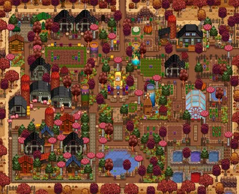 Standard Farm Stardew Valley, Stardew Farm Layout Standard, Sdv Farm Layout Standard, Stardew Valley Standard Farm Layout, Modded Stardew Farm, Stardwey Valley Farm Layout, Stardew Valley Farm Layout Standard, Stardew Monster Farm Layout, Stardew Farms