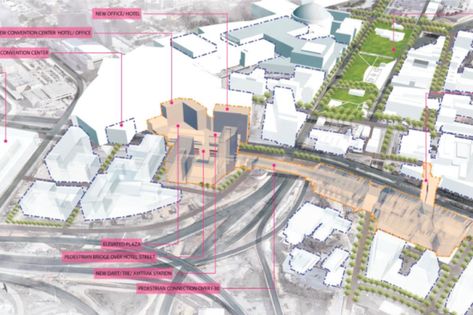 The City Dreams Up a Multimodal Transportation Hub to Complement High-Speed Rail - D Magazine Transport Hub, Speed Rail, Urban Design Plan, High Speed Rail, Central Station, Design Planning, Local News, Architecture Drawing, Dart