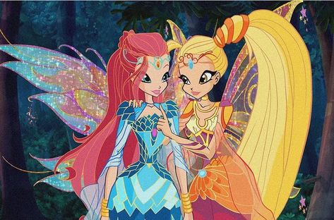 Winx Club Bloom And Stella, Bloom And Stella, Club Couple, Twilight Equestria Girl, Las Winx, Klub Winx, Bloom Winx Club, Disney Ariel, Miraculous Ladybug Comic