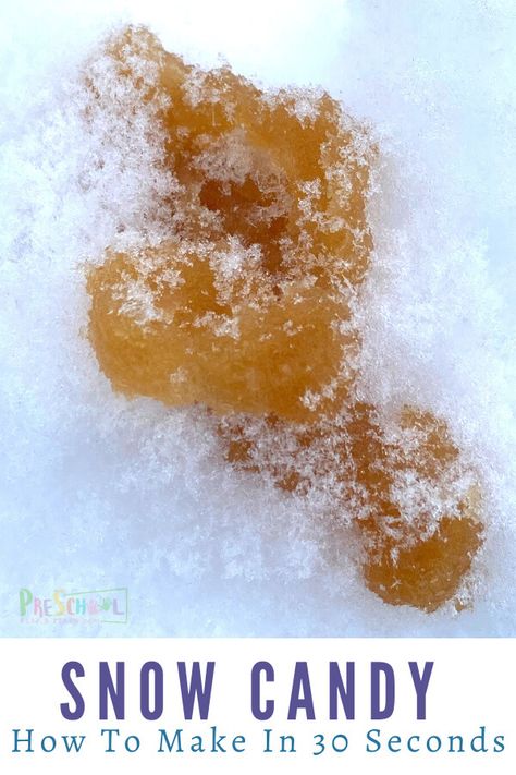 Oh My goodness, if you haven’t tried this maple syrup snow candy before, it is a must. Kids will be giddy because this snow candy is super quick and EASY to make. Plus this Snow Activity for Kids makes such yummy maple syrup taffy that is as fun as it is delicious. Playing in the snow is fun, no matter what you are doing, but having a purpose and delicious result is even more exciting. Let me tell you exactly how to make Snow Candy! Maple Snow Candy, Maple Syrup Snow Candy, Maple Syrup Activities For Kids, Maple Syrup On Snow, Snow Activity, Maple Syrup Candy, Snow Candy, Activities To Do With Toddlers, Winter Stem Activities