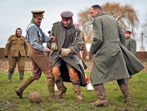 Tale of 1914 Christmas Day Truce Is Inspiring, Though Hard to Believe - The New York Times Christmas Classroom Treats, Christmas Truce, John Mccrae, Bobby Charlton, No Man's Land, German Uniforms, European Soccer, Soccer Games, Grown Man