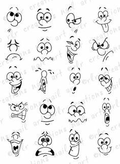 Ako Kresliť, Funny Facial Expressions, رسم كاريكاتير, Eye Expressions, Arte Doodle, Cartoon Eyes, Drawing Faces, Cartoon Faces, Rock Painting Designs