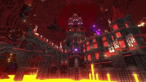 Nether Castle, Empire Minecraft, Nether House, Castle Minecraft, Victorian Castle, Minecraft Create, Rumah Minecraft Sederhana, City Ideas, Minecraft Structures