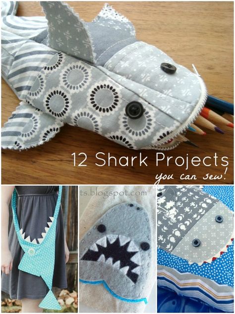 12 shark tutorials you can sew! | patchwork posse | easy sewing projects and free quilt patterns Pencil Case Tutorial, Shark Pillow, Art Fil, Beginner Sewing Projects Easy, Sewing Pillows, Free Quilting, Sewing Projects For Beginners, Sewing Skills, Easy Sewing Projects