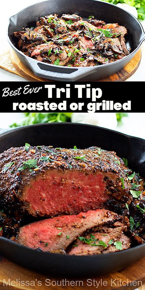 Tri Tip Recipes Oven Cast Iron, Tri Trip Recipe Oven, Trip Tip Steak Recipes, Trip Tip In The Oven, Tri Trip Recipe, Oven Tri Tip Recipes, Tritip Marinade Recipes, Tritip In The Oven, Tri Tip Recipes Grilled