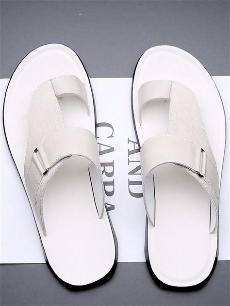 2024 New Summer Men's Slipper, Outdoor Beach Flip Flops, Fashionable And Casual, Soft Non-Slip Sole White         Men Shoes, size features are:Bust: ,Length: ,Sleeve Length: Palm Slippers For Men, Mens Sandals Casual, Casual Shoes Women Sneakers, Best Flip Flops, Shoe Makeover, Beach Slippers, Mens Leather Sandals, Beach Flip Flops, Flip Flop