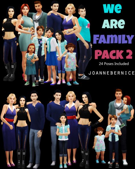 We Are Family 2 Ts4 Poses, Family Poses, Extended Family, Custom Icons, Family Posing, We Are Family, Sims 4 Mods, Sims 4, Twins