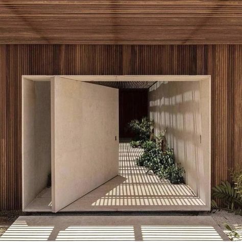 Oversized Door, Sas Entree, Pivot Door, Architecture Elevation, Tropical Architecture, Cool Doors, Entrance Design, Pivot Doors, Residential House