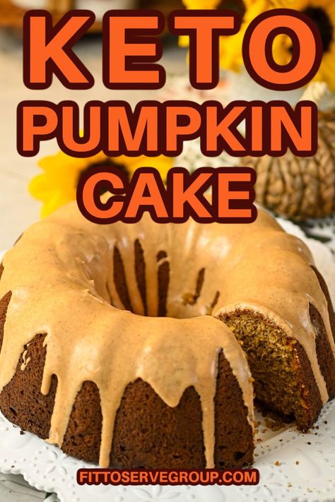 Keto Pumpkin Cake, Cinnamon Roll Glaze, Pumpkin Bundt Cake Recipes, Pumpkin Bundt, Cheese Pound Cake, Pumpkin Bundt Cake, Pumpkin Cream Cheese, Low Carb Cake, Pumpkin Cake Recipes