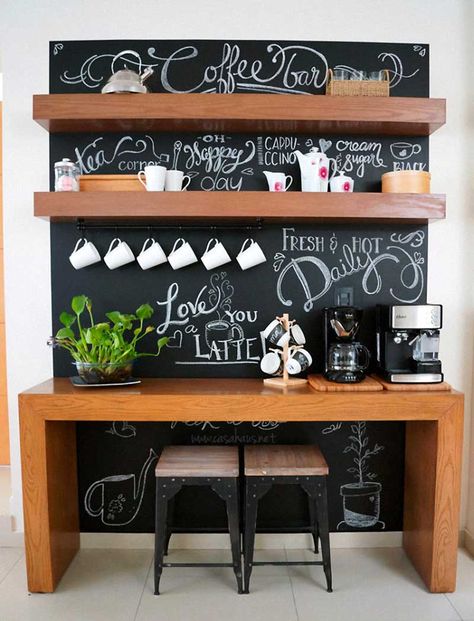 INTERIOR TRENDS 2021 | Top 2020 Decor Trends according to Pinterest Kaffe Station, Coffee Bar Ideas, Diy Coffee Bar, Coffee Bar Design, Design Café, Home Coffee Stations, Coffee Bars In Kitchen, Coffee Nook, Home Coffee Bar