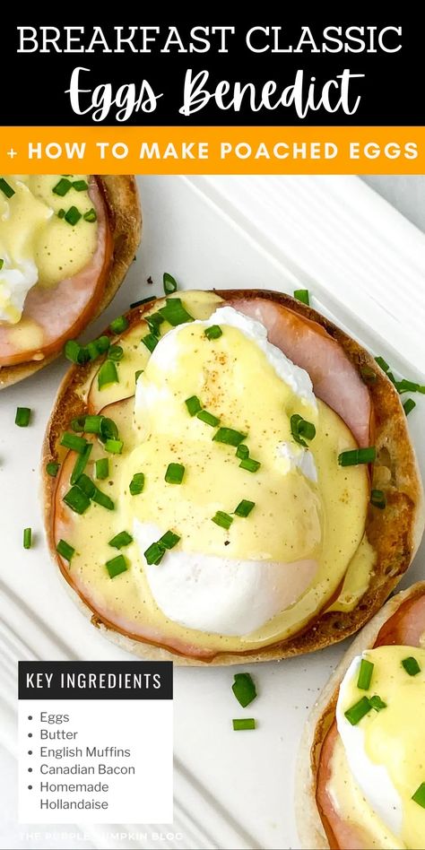 Eggs Benedict with homemade Hollandaise sauce is the ultimate in luxury breakfast dishes. We make it easy for you as we show you how to create the dish from scratch including how to achieve the perfect poached egg! Eggs Benedict Hollandaise, Luxury Breakfast, Poach An Egg, Easy Eggs Benedict, Homemade Hollandaise Sauce, Perfect Poached Eggs, How To Make Eggs, Canadian Bacon, Hollandaise Sauce