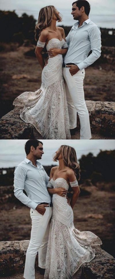 Skirt Mermaid, Sparkly Prom Dress, Mermaid Sweetheart, Simple Lace, Boho Beach Wedding, Beach Wedding Dress Boho, Bridal Gowns Mermaid, Bridal Dresses Lace, Lace Beach Wedding Dress