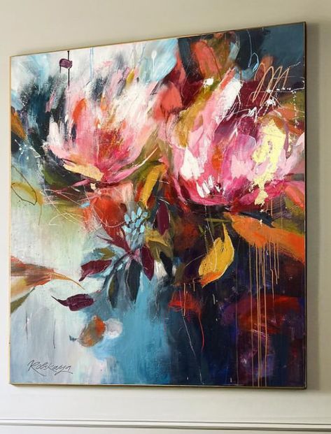 Abstract Flower Painting Acrylic, Abstract Floral Artwork, Protea Art, Modern Artwork Abstract, Contemporary Art Canvas, Abstract Flower Art, Abstract Floral Paintings, Abstract Floral Art, Abstract Flower Painting