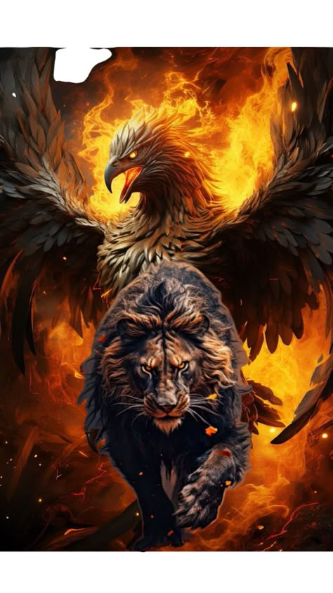 Beast Quest, Fire Lion, Phoenix Artwork, Birds Photography Nature, Eagle Painting, Lion Artwork, Lion King Fan Art, Eagle Wallpaper, Lions Photos