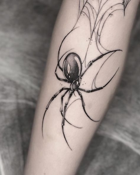 Spider Tattoo Design, Tato Dada, Tato Dengan Makna, Spider Web Tattoo, Tattoo Filler, Web Tattoo, Tattoo Background, Palm Tattoos, Spider Tattoo