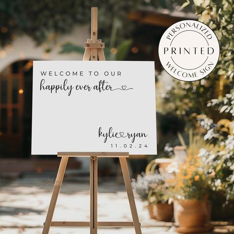 Printed Wedding Welcome To Our Happily Ever After Welcome Sign White Wedding Welcome Sign, Quote Wedding, Happily Ever After Wedding, Ever After Wedding, Wedding Quote, Minimalist Black And White, Black And White Wedding, Wedding Welcome Sign, Welcome To