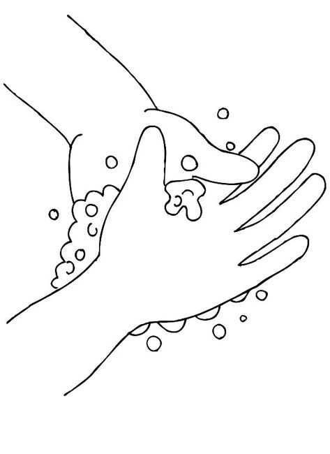 Washing Hands Coloring Pages - Best Coloring Pages For Kids Hygiene Activities, Hand Washing Poster, Body Preschool, Hand Hygiene, Activity Sheets, Wash Your Hands, Kids Art, Kids Education, Free Coloring Pages