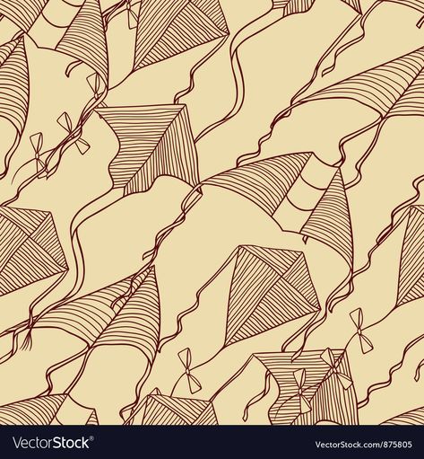 Kite Illustration, Kite Pattern, Print Design Art, Kites, Seamless Pattern Vector, Pattern Vector, Illustration Inspiration, Art Clipart, Pattern Download