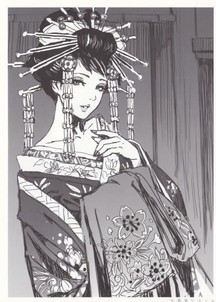 A drawing of an oiran Mononoke Anime, Shunya Yamashita, Geisha Art, Japanese Drawings, Samurai Art, المملكة العربية السعودية, 판타지 아트, Japan Art, 영감을 주는 캐릭터