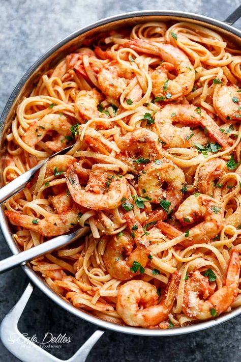 Garlic Shrimp Pasta, Garlic Butter Shrimp, Butter Shrimp, Pescatarian Recipes, Shrimp Pasta Recipes, Shrimp Dishes, Shrimp Pasta, Idee Pasto Sano, Seafood Dishes