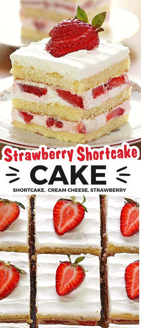 Easy Strawberry Shortcake - Sugar Apron Strawberry Cream Cake, Easy Strawberry Shortcake, Cream Cake Recipe, Strawberry Cream Cakes, Strawberry Shortcake Cake, Strawberry Shortcake Recipes, Shortcake Recipe, Strawberry Cake Recipes, Vegetarian Cake