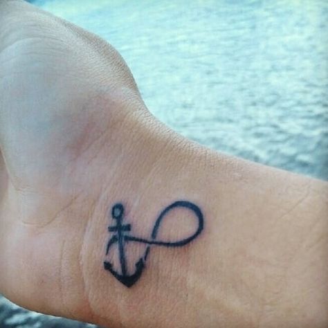 Family Anchor Tattoos, Infinity Tattoo Meaning, Infinity Anchor Tattoo, Tattoo Infinity, Infinity Anchor, Small Anchor, Tattoo Foot, Hebrews 6, Anchor Tattoo Design