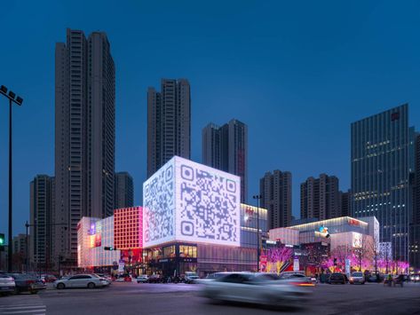 Interactive Facade Architecture, Digital Facade, Led Architecture, Urban Project, Mall Facade, Central Plaza, Sensors Technology, Chengdu, Facade Architecture