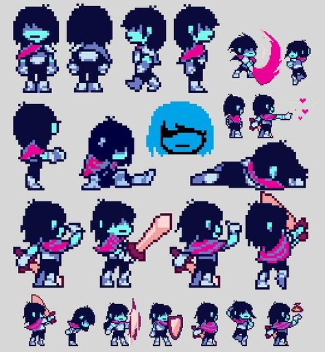 Spamton Pixelart, Deltarune Kris Sprite, Deltarune Reference, Deltarune Sprites, Deltarune Kris Fanart, Kris Deltarune Fanart, Deltarune Oc, Pixel Art Character Design, Undertale Pixel Art